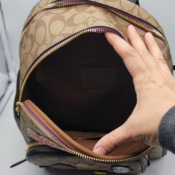 Coach x Disney Court Backpack in Signature Canvas with Patches CC148 - Picture 7 of 10